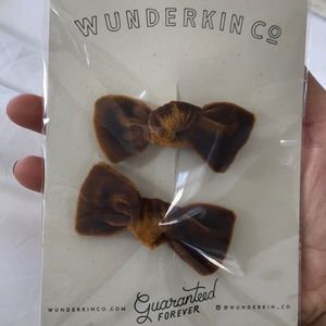 Wunderkin co. Velvet pigtail bows clips